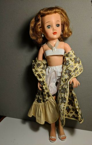 Vintage Ideal Vt - 18 Miss Revlon Doll Clothes Dressing Gown Dress Earrings Shoes