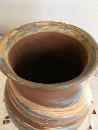 Big Vintage Antique Niloak ? Pottery Mission Swirl 9 