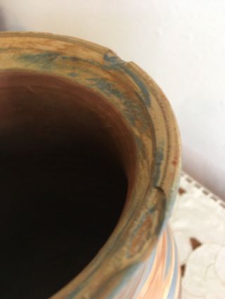 Big Vintage Antique Niloak ? Pottery Mission Swirl 9 
