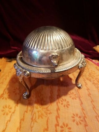 1883 Fb Rogers Silver Co.  273 Dome Roll Top Caviar Butter Dish Server