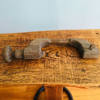 Antique Wooden Hand Crank Bit Brace Drill 2