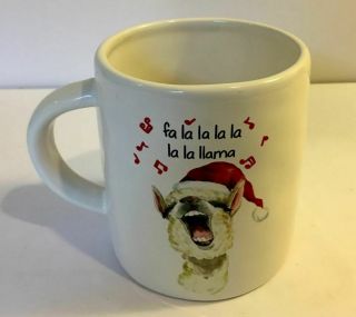 Rare Pier 1 (one) Christmas Mug/cup,  " Fa La La Llama ",  Large Earthenware