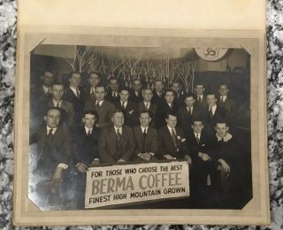 Antique Vintage Berma Coffee Can Company Group Photo 1930’s Advertisement