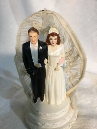 Vintage Wedding Cake Topper Coast Novelty Co 318 Bride Groom 1941 2
