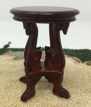 Fantastic Merchandise Dollhouse Miniature Wood Side Table With Swan Legs