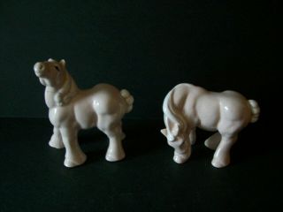 Pair (2) Rare Kay Finch California Pottery Pink Horses (1 - Standing & 1 - Grazing)