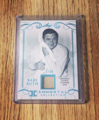 Babe Ruth Yankee Stadium Seat Relic Card Ys - 17 2017 Leaf ⚾️ Rare 7/50 ⚾️