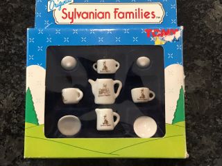 Sylvanian Families Ceramic Tableware & Kitchen Utensils - Tomy 1985 - Boxed
