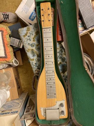 Rare Vintage Alamo Lap Steel Guitar Project W/ Case