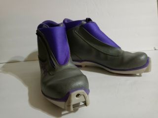 Vintage Rare Adidas Gray & Purple Cross Country Ski Boots Womens 10