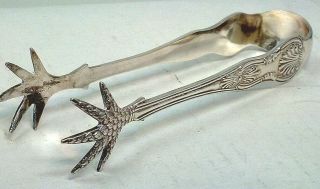 Vintage Silver Plated Eagle Claw Sugar Tongs
