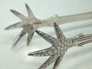 Vintage Silver Plated Eagle Claw Sugar Tongs 2