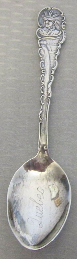 Antique Bmco Canada Indian Chief Quebec Sterling Souvenir Spoon 4 " Demi