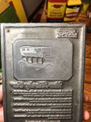 Vintage Rare Early Car Ford Printing Plate Block Letterpress Inked Stamp 2