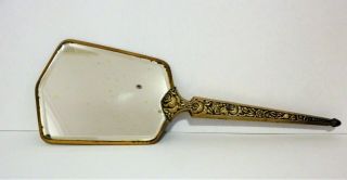 Antique Hand Mirror With Cameo Feature Insert On Back - Mb0037