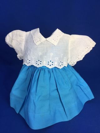 Vintage Chatty Cathy Doll Blue Dress w White Top and Ribbon Half Slip 2