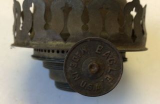 Antique brass Eagle no.  3 over 2 oil lamp burner 3