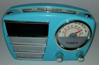 Timex T247l Retro Am/fm Alarm Clock Radio Blue