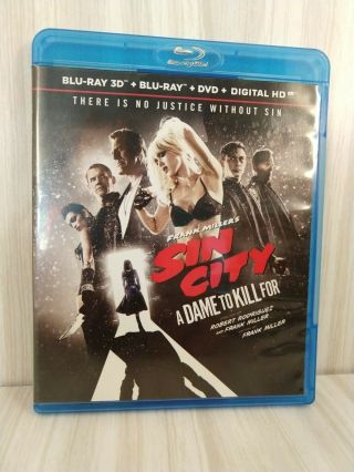 Sin City A Dame To Kill For Ltd.  Edition 3d,  Blu - Ray,  Dvd Frank Miller Oop Rare