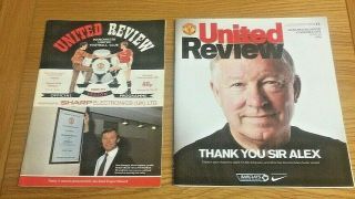 Alex Ferguson First 1986 & Last 2013 Manchester United Home Programmes Rare