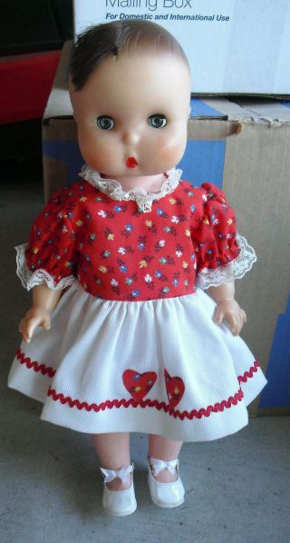 Vintage 1960 Jolly Toys Baby Girl Character Doll In Outfit 14 " Tall