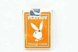 Vintage Playboy Playing Cards Orange Deck Rare Us Playing Card Co.