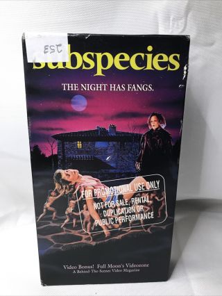 Subspecies - The Night Has Fangs (vhs,  1991) Rare Horror Movie Full Moon Screener