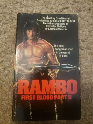 Rare Rambo First Blood Part 2 Ii Paperback Movie Book Sylvester Stallone 1985