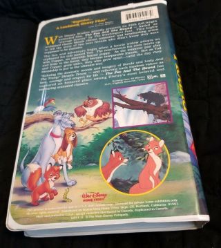 Very Rare The Fox And The Hound,  A Walt Disney Classic VHS Black Diamond Edition 2