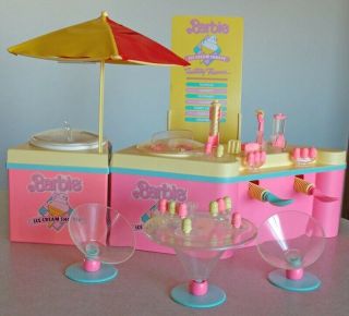 Vintage Mattel Barbie Ice Cream Shoppe Playset 3653 Real Ice Cream Maker
