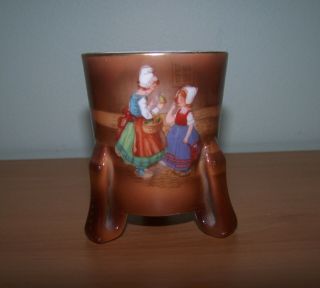 Antique Royal Bayreuth Porcelain Vase Or Hair Pin Holder - Dutch Girls