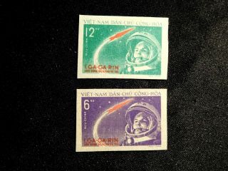 North Vietnam Imperf Stamp Set Scott 160 - 161 Mnh Rare Item