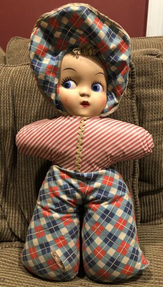 Vintage 1940s Cloth Stuffed Carnival Prize Doll