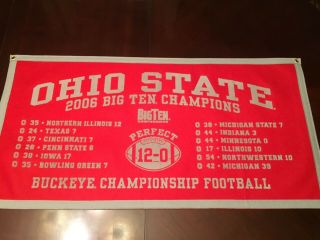Rare Xl Size Ohio State Football 2006 Big Ten Champions Game Scores Felt Banner
