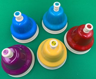 Kids Play 5 - Note Color Chromatic Add On Desk Bell Set.  Rare. 2