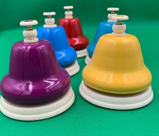 Kids Play 5 - Note Color Chromatic Add On Desk Bell Set.  Rare. 3