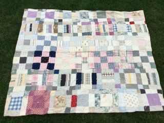 Patchwork Quilt,  Hand Crafted,  Early 20th Century,  49” X 59”