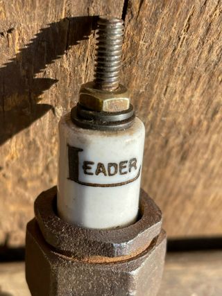 Very Rare Vintage LEADER Spark Plug 1/2” Thread Model T Ford Era 2