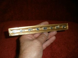 1940s 1950s Chrysler Plastic Dash Emblem Glove Box Door Panel Gold Silver Rare