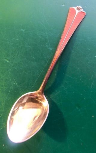 Vintage David Andersen Sterling Silver Red Enameled Demitasse Spoon W Gold Wash