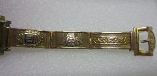 Vintage Omega Gold Filled Watch Band w/Mesoamerican/Chacmool Design RARE 3