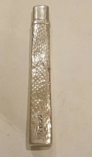 99p Antique C1916 Edwardian Solid Silver Pencil Case Holder