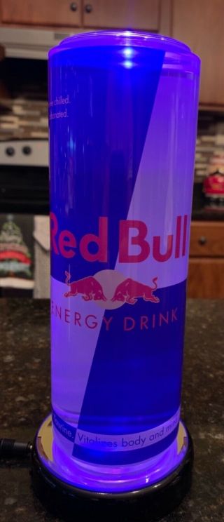 Red Bull Advertising Solid Acrylic Back Bar Lit Glow Display,  Man Cave,  RARE 2