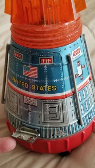 Apollo Space Capsule S.  H Tin Toy VERY RARE Vintage Battery - Operated 2