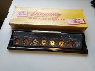 Vintage Lightning Adding Machine With Box
