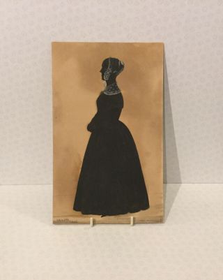 Antique Silhouette Portrait Of A Lady W Low And Dated 1865 I Think ?.