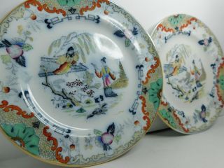 Antique P.  Regout & Co Maastright Tomor Porcelain Hand Painted Plates