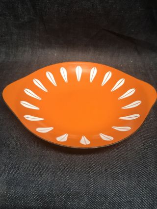Mcm Cathrineholm Norway Orange/white Enamelware Lotus Scampi Plate Tray Rare