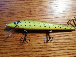 Rare Vintage Smithwick Suspending Rogue Old Fishing Lure - Green/chartreuse/dots
