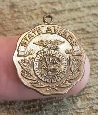 Rare Vintage Ffa Future Farmers Of America State Award Agriculture Bronze Medal